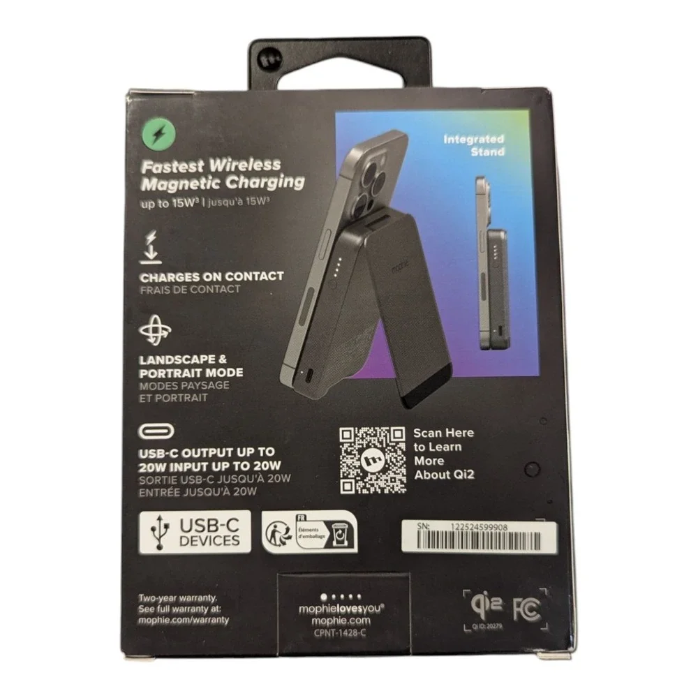 C6. Mophie Snap+ Power station Mini - Fast Charging - Integrated Stay‎ - Black
